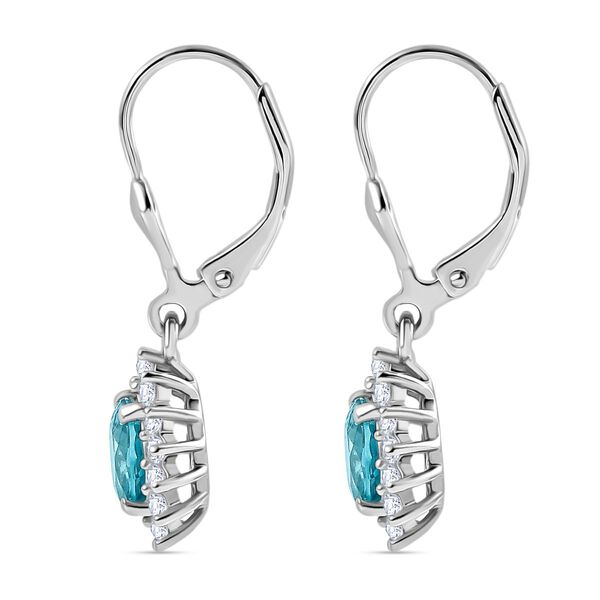 D'Joy blaue und wei&szlig;e Zirkon Ohrringe - 3,15 ct. image number 4