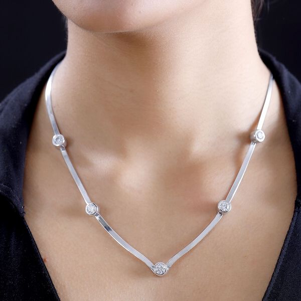 J Francis gefertigt mit SWAROVSKI Zirkonia Halskette ca. 45 cm 925 Silber rhodiniert image number 3