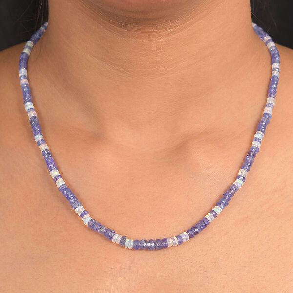 D'Joy Tansanit und nat&uuml;rliche, &auml;thiopische Welo Opal 45cm Halskette - 55 ct. image number 3