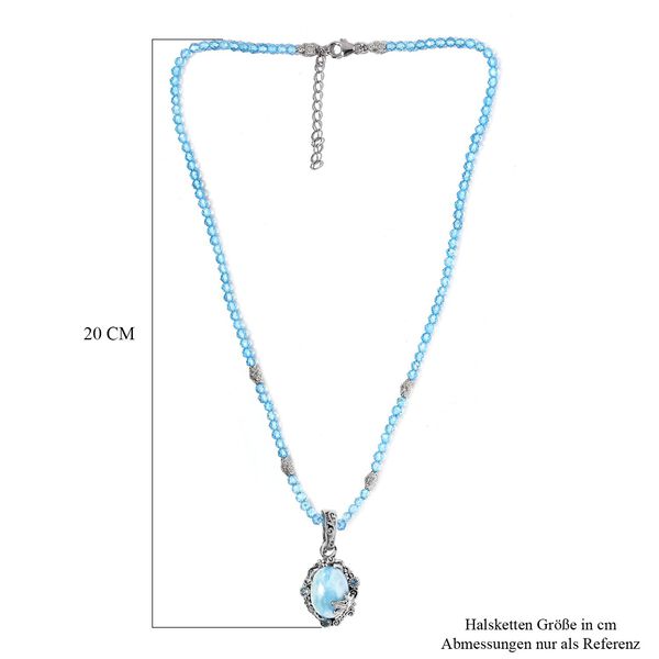 Larimar und blauer Topas-Anhänger mit Kette - 64,40 ct. image number 4