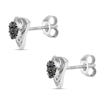 Gr&uuml;ne Diamant Ohrstecker, 925 Silber platiniert ca. 0,25 ct