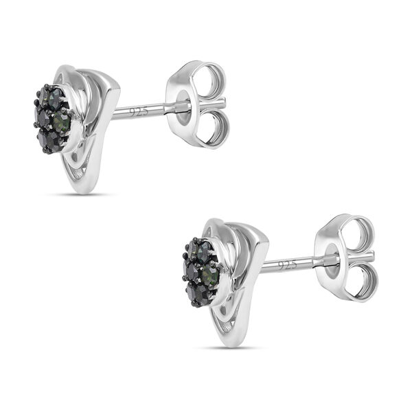 Gr&uuml;ne Diamant Ohrstecker, 925 Silber platiniert ca. 0,25 ct image number 3