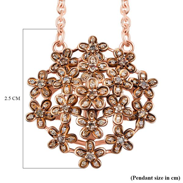 GP Italienischer Garten Kollektion - Nat&uuml;rlicher Champagner Diamant, Kanchanaburi Blauer Saphir Halskette ca. 45 cm 925 Silber 750 Ros&eacute;gold Vermeil ca. 0.51 ct image number 6