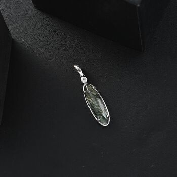 Sibirischer Seraphinite und Zirkon Anh&auml;nger - 4,68 ct.