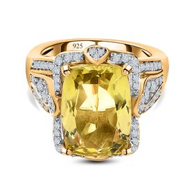 AA Ouro Verde Quarz und Zirkon Ring - 7,81 ct.
