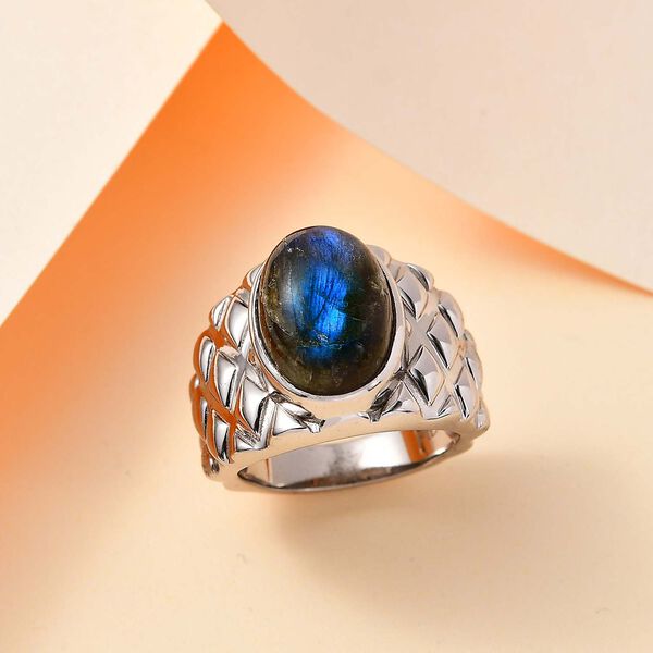 Labradorit Ring Messing (Gr&ouml;&szlig;e 16.00) ca. 6,95 ct image number 2