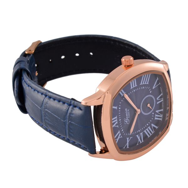 GENOA Limitierte Auflage Miyota Japanese Movement Uhr mit Echtlederarmband - Blau image number 6