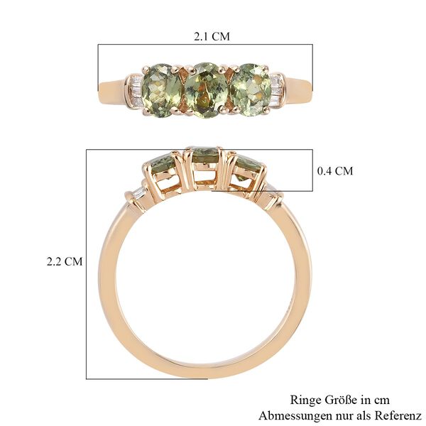 AA Demantoid Granat und Diamant Ring 375 Gelbgold image number 7