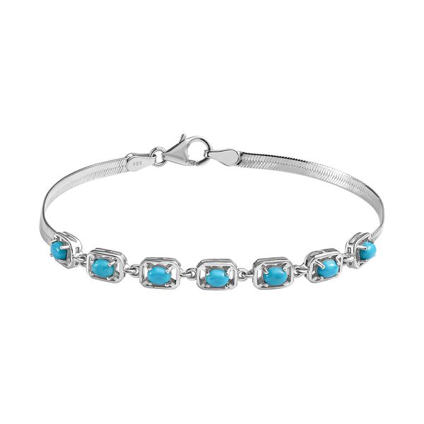 AA Sleeping Beauty T&uuml;rkis Armband ca. 19 cm 925 Silber rhodiniert ca. 1.25 ct