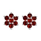 Rote Granat-Ohrringe, 925 Silber ca. 0,81 ct