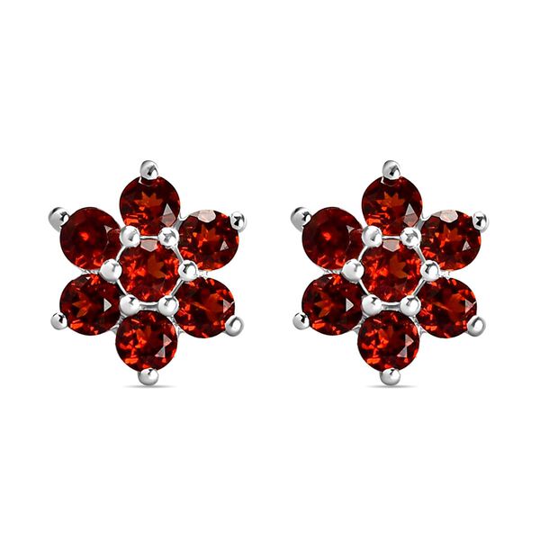 Rote Granat-Ohrringe, 925 Silber ca. 0,81 ct