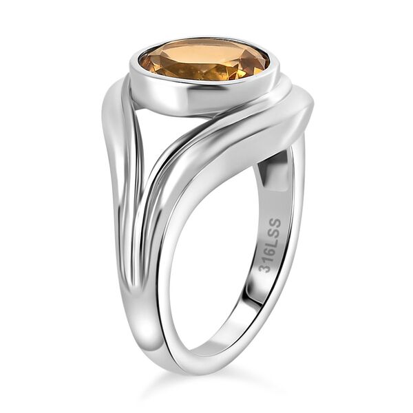 Citrin Ring, Edelstahl (Größe 17.00) ca. 2.40 ct image number 5