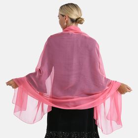 LA MAREY 2er-Set 110x180cm Seidenschal aus 100% Maulbeerseide mit Ohrringen, Rosa