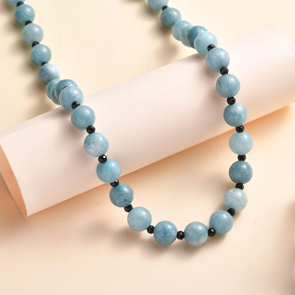 Aquamarin und schwarze Spinell-Halskette, 50 cm - 170 ct. image number 2