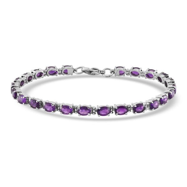 Afrikanisches Amethyst-Armband, ca. 20 cm, Edelstahl, ca. 10.13 ct