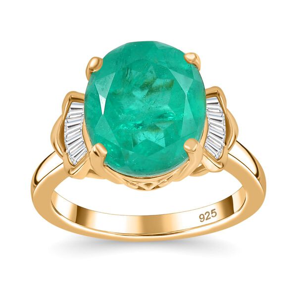 Smaragd Triplett Quarz und Zirkon Ring - 5,74 ct. image number 3