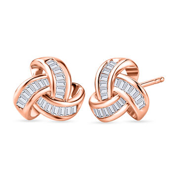 D'Joy Wei&szlig;er Diamant Ohrringe 925 Silber 750 Ros&eacute;gold vermeil (10-15 Werktage Lieferzeit) ca. 0.25 ct