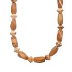 Erdnuss Holz Jaspis Halskette ca. 45 cm Nickelfreies Messing platiniert ca. 220.00 ct