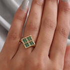 Sambia Smaragd Ring 925 Silber vergoldet  ca. 0,54 ct image number 2