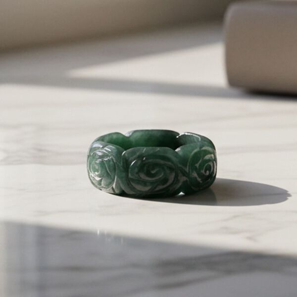 Nat&uuml;rlicher Olmek Jadeit Ring (Gr&ouml;&szlig;e 16.00) ca. 35,00 ct. image number 1