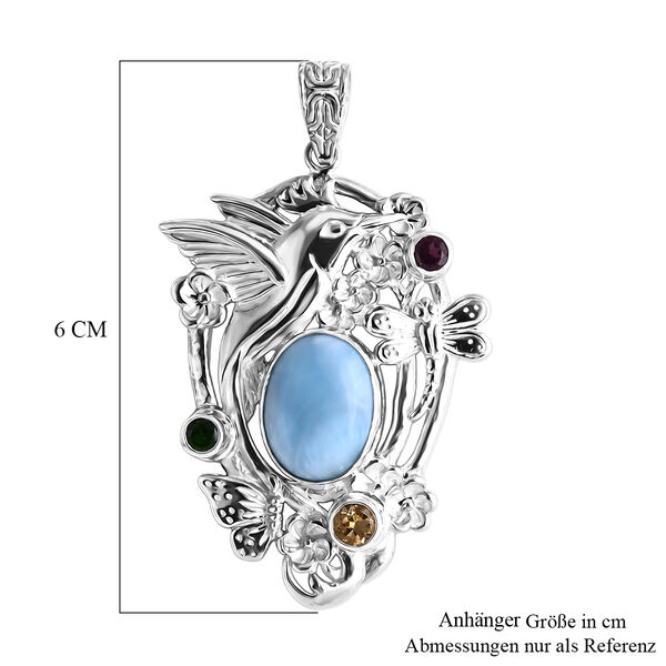 D'Joy Royal Bali Larimar, Citrin, Rhodolith Granat und Chromdiopsid Anh&auml;nger - 11,69 ct. image number 6