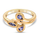 Tansanit Ring 925 Silber vergoldet (Größe 16.00) ca. 0,51 ct