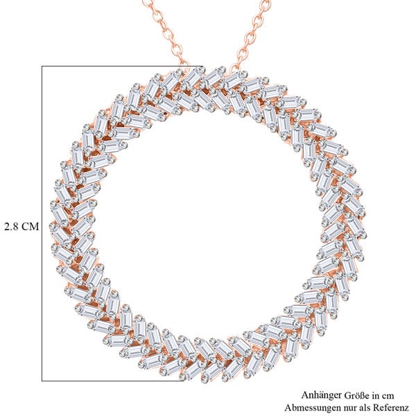 LUXURIANT SGL zertifizierter VS-EF Labor Diamant Anhänger mit 50cm Kette, 925 Silber 750 Roségold Vermeil - 1 ct. image number 5