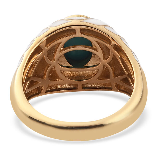 Natürlicher Sleeping Beauty Türkis Solitär Ring 925 Silber Vermeil image number 7