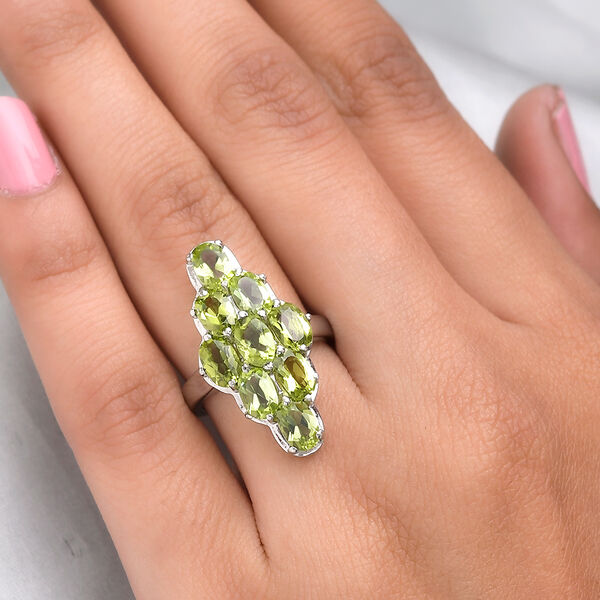 Natürlicher Peridot Ring Edelstahl  ca. 4,58 ct image number 3