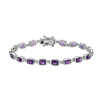 Lusaka Amethyst-Armband, ca. 19 cm, 925 Silber platiniert ca. 7.70 ct