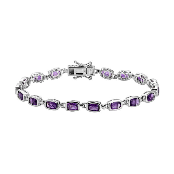 Lusaka Amethyst-Armband, ca. 19 cm, 925 Silber platiniert ca. 7.70 ct