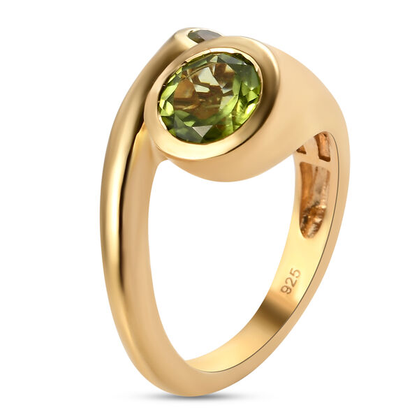 Nat&uuml;rlicher Peridot-Ring, 925 Silber vergoldet  ca. 1,51 ct image number 5