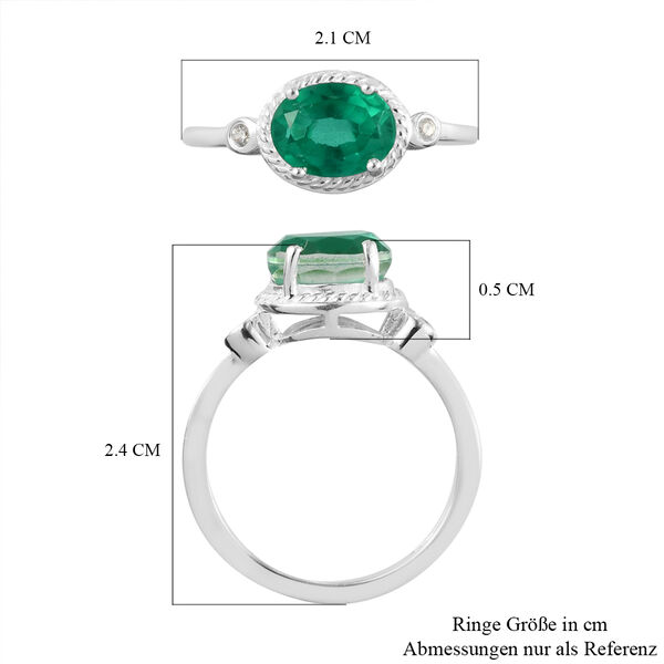 Smaragd-Triplett-Quarz und Zirkon-Ring, 925 Silber  ca. 1,72 ct image number 7