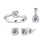 Moissanit Schmuckset 925 Silber rhodiniert ca. 2,40 ct.