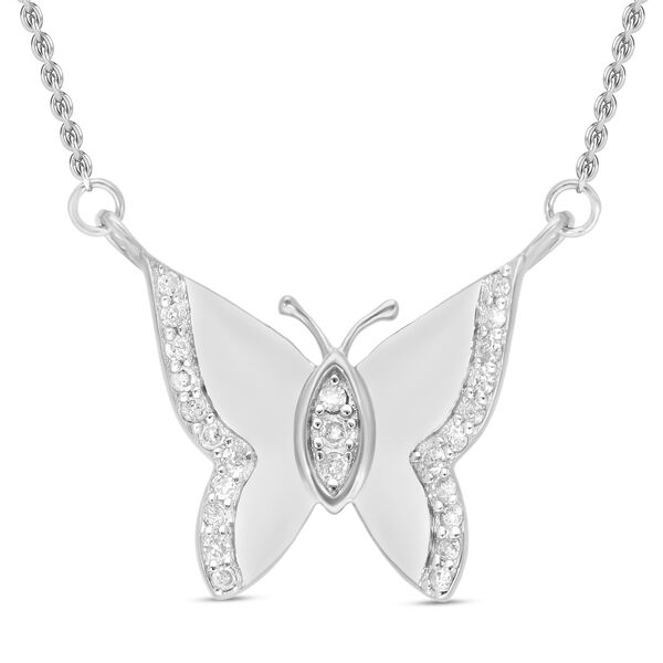 Diamant Halskette, 50cm, 925 Silber platiniert - 0,15 ct. image number 0