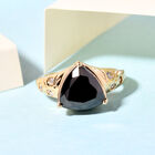Elite Shungit und Zirkon Ring 925 Silber vergoldet  ca. 2,34 ct image number 1