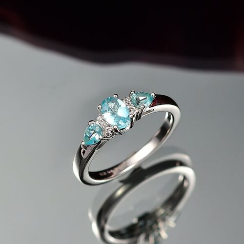 D’joy AA Betroka Blauer Apatit Ring 925 Silber rhodiniert (Größe 20.00) ca. 0,92 ct image number 1