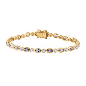 Grünes Tansanit, Pfau Tansanit und Zirkon-Armband