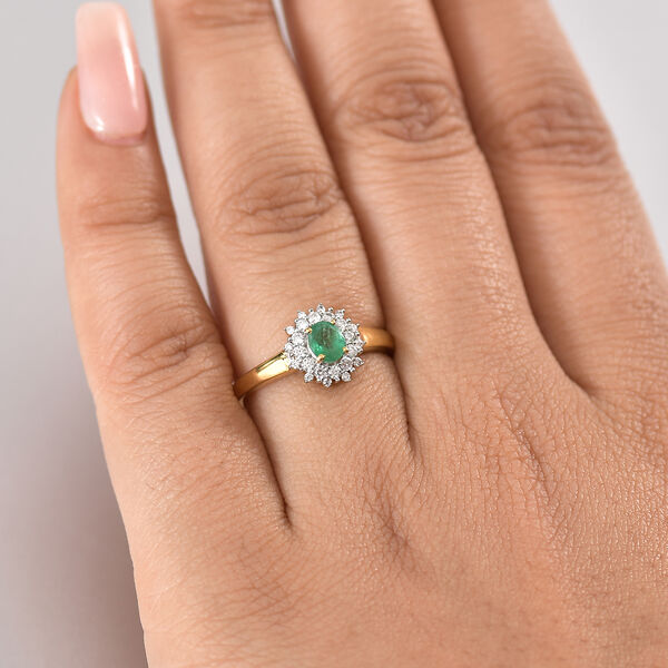 Smaragd und Moissanit Ring - 0,61 ct. image number 2