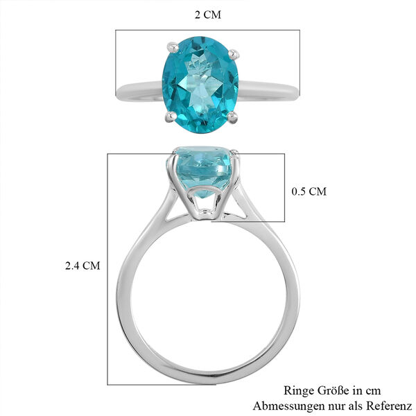 Paraiba Farbe Quarz Solitär-Ring, 925 Silber  ca. 2,43 ct image number 7