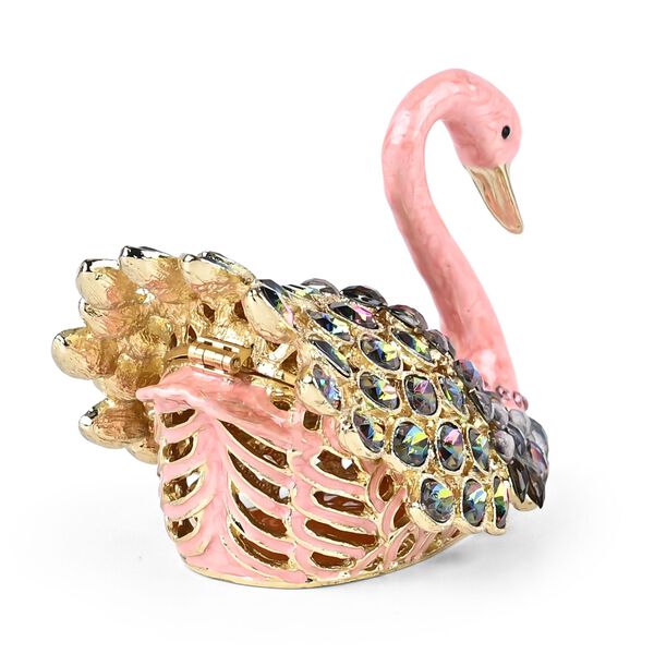 Schwan Dekorative Aufbewahrungsbox mit Kristallen, Rosa image number 3