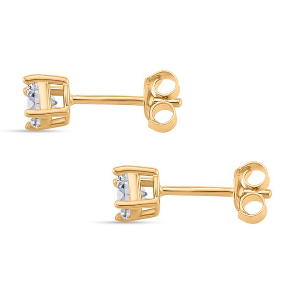 RADIANTA GRA zertifiziert Moissanit (D-VVS) Ohrringe 925 Silber 750 Gelbgold Vermeil ca. 0.89 ct image number 4