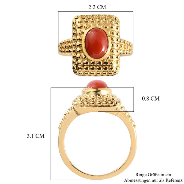 Koralle Ring 925 Silber vergoldet  ca. 1,44 ct image number 7