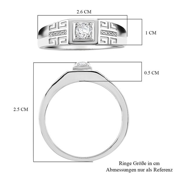 RADIANTA GRA zertifiziert Moissanit (D-VVS) Ring 925 Silber rhodiniert (Größe 18.00) ca. 0.24 ct image number 7