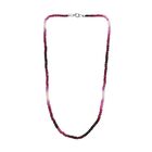 Afrikanischer Rubin (Fissure gefüllt) Halskette ca. 45 cm 925 Silber ca. 65.00 ct