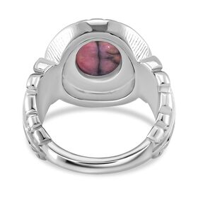 Rhodonit Ring 316L Edelstahl emailliert (Größe 16.00) ca. 10.50 ct