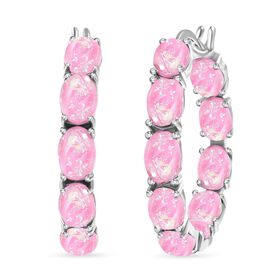 Rosa simulierte Opal-Inside-Out-Creolen