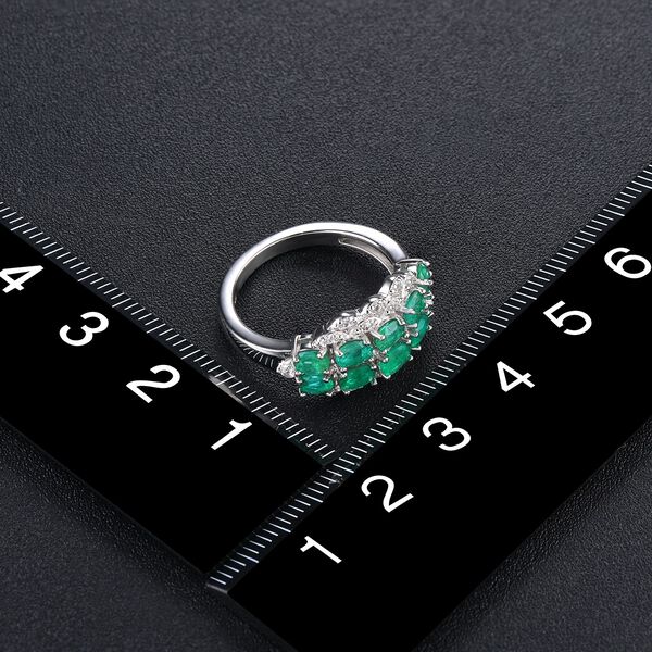 AAA Kagem sambischer Smaragd und Zirkon-Ring - 1,72 ct. image number 2