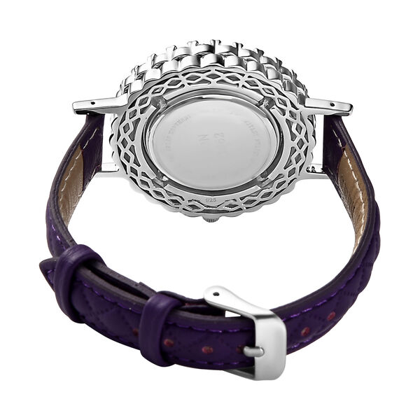 Tansanit, Moissanit Uhren 19 cm Edelstahl platiniert ca. 6,68 ct. image number 5