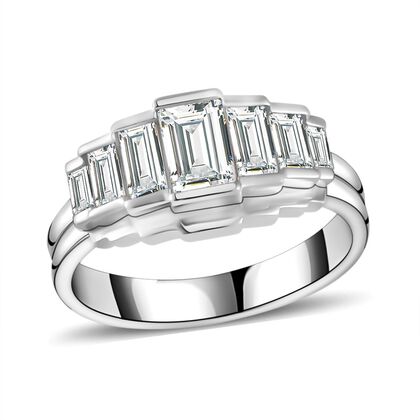 Moissanit Ring 925 Silber rhodiniert (Gr&ouml;&szlig;e 16.00) ca. 1,48 ct